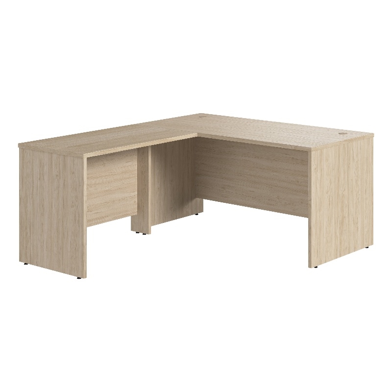 Bowery Hill 60W x 30D L Shaped Desk in Natural Elm - Engineered Wood