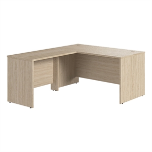 Bowery Hill 60W x 30D L Shaped Desk in Natural Elm - Engineered Wood