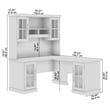 Bowery Hill Contemporary 60W L Shaped Desk with Hutch and Storage
