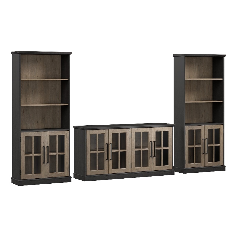 Bowery Hill Contemporary 60W TV Stand for 75 Inch TV with Bookcases