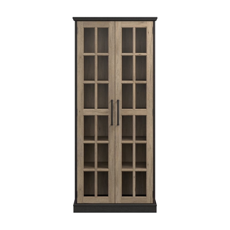Bowery Hill Modern / Contemporary Curio Cabinet with Glass Doors