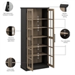 Bowery Hill Modern / Contemporary Curio Cabinet with Glass Doors