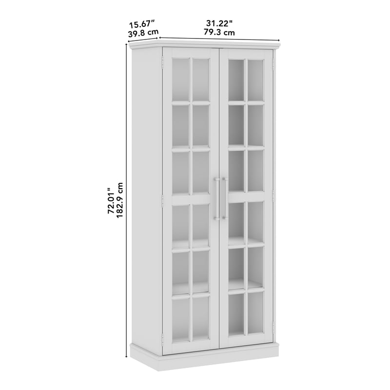 Bowery Hill Modern / Contemporary Curio Cabinet with Glass Doors