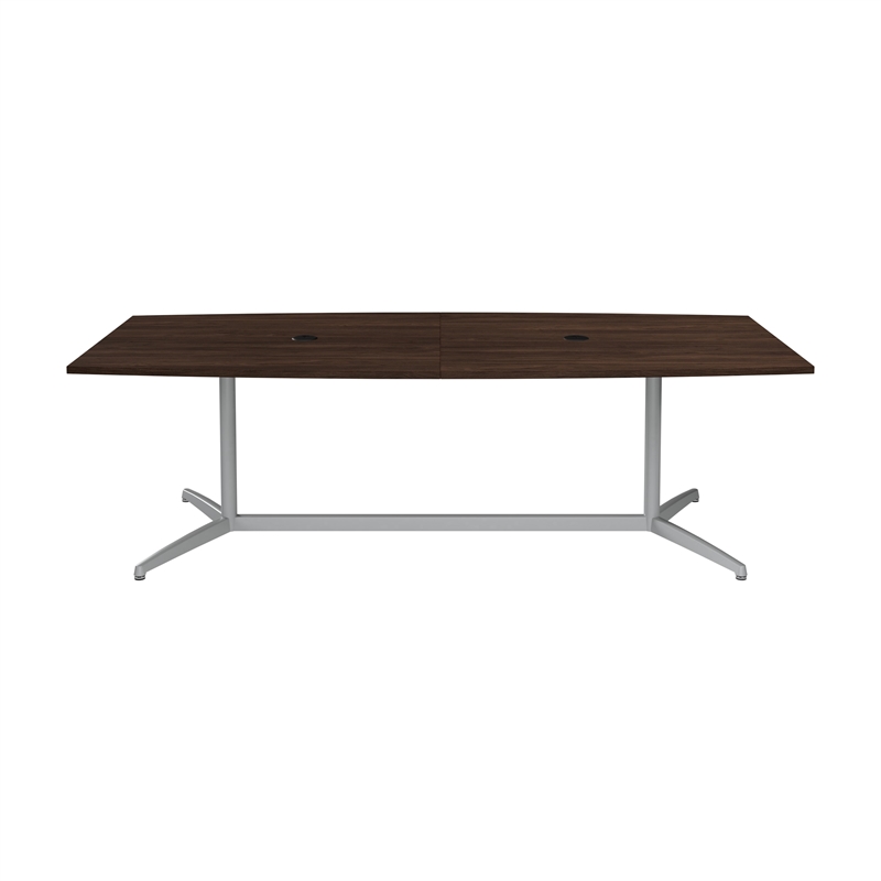 Bowery Hill 96W x 42D Boat Shaped Conference Table in Black Walnut