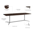 Bowery Hill 96W x 42D Boat Shaped Conference Table in Black Walnut