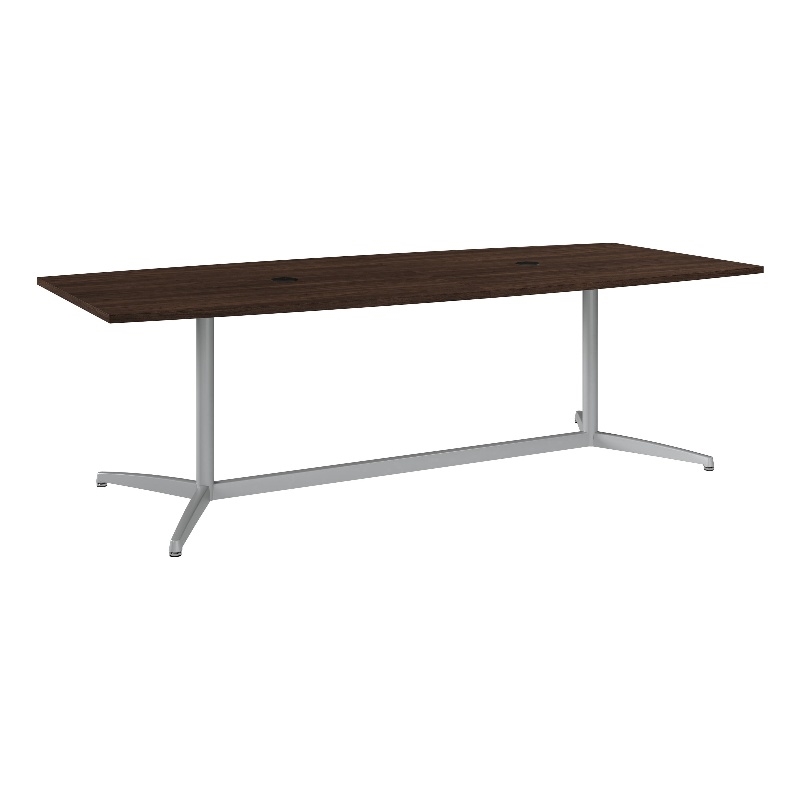 Bowery Hill 96W x 42D Boat Shaped Conference Table in Black Walnut