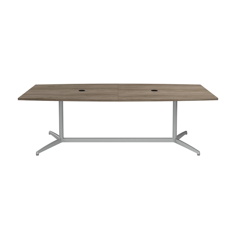 Bowery Hill 96W x 42D Boat Shaped Conference Table in Modern Hickory
