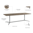 Bowery Hill 96W x 42D Boat Shaped Conference Table in Modern Hickory
