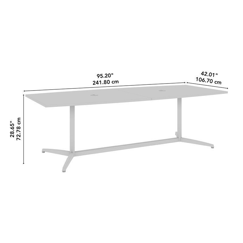 Bowery Hill 96W x 42D Boat Shaped Conference Table in Modern Hickory