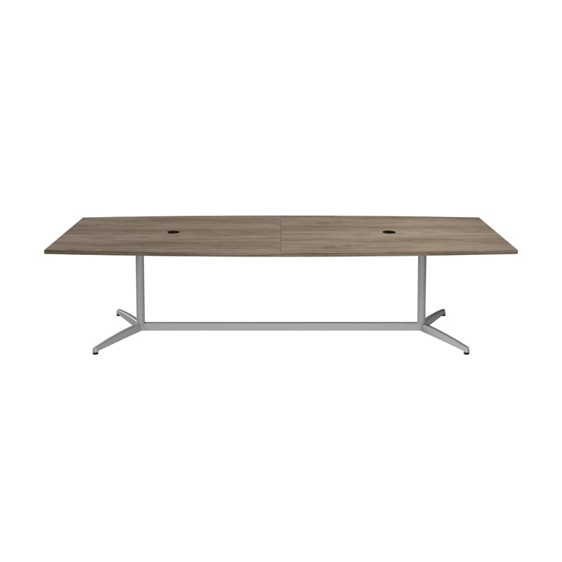 Bowery Hill 120W Boat Shaped Conference Table in Modern Hickory