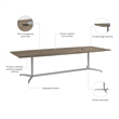 Bowery Hill 120W Boat Shaped Conference Table in Modern Hickory