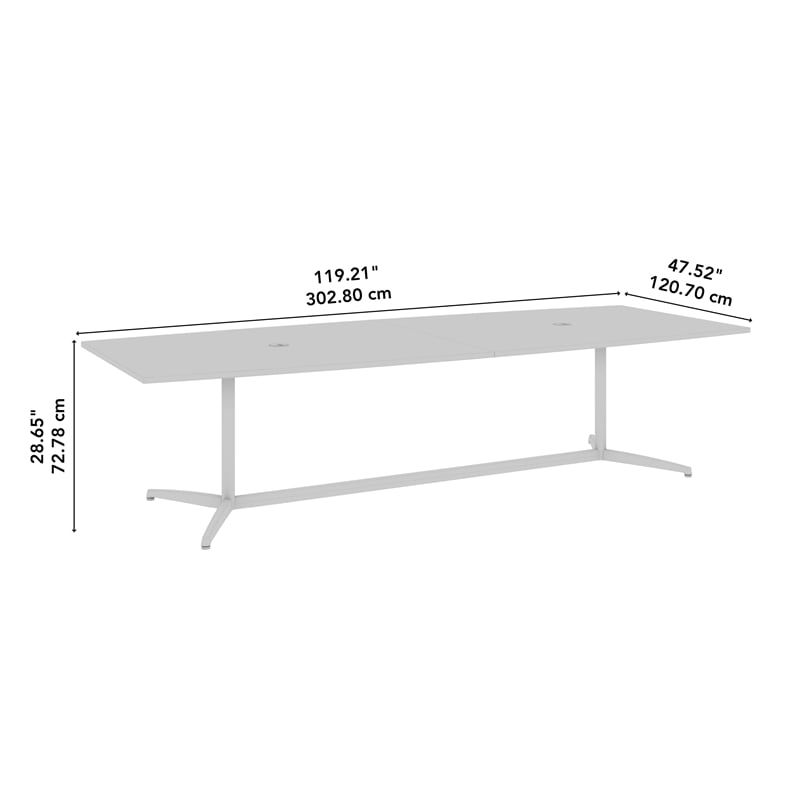 Bowery Hill 120W Boat Shaped Conference Table in Modern Hickory