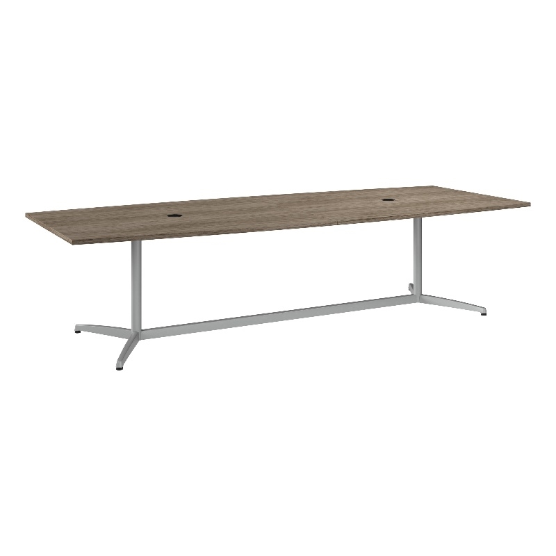 Bowery Hill 120W Boat Shaped Conference Table in Modern Hickory