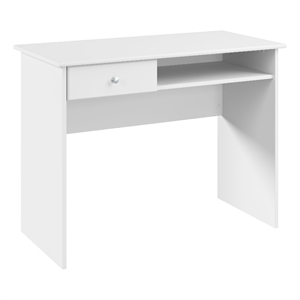 Bowery Hill 40&quot Modern Engineered Wood Writing Desk in White