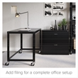 Bowery Hill 2 Piece Office Set with Desk and Filing Cabinet in Black