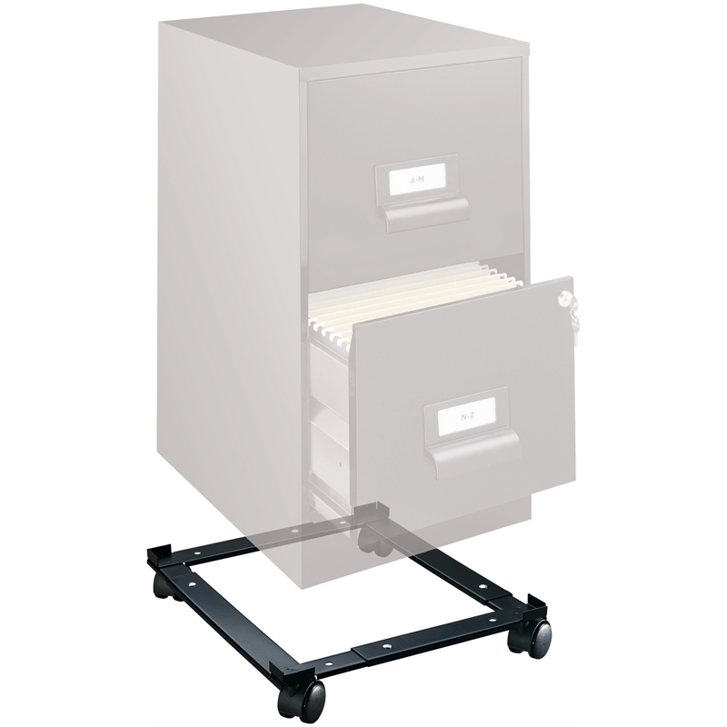 Bowery Hill 2 Set of 3 Drawer Letter File Cabinet and Mobile File Caddy in Black