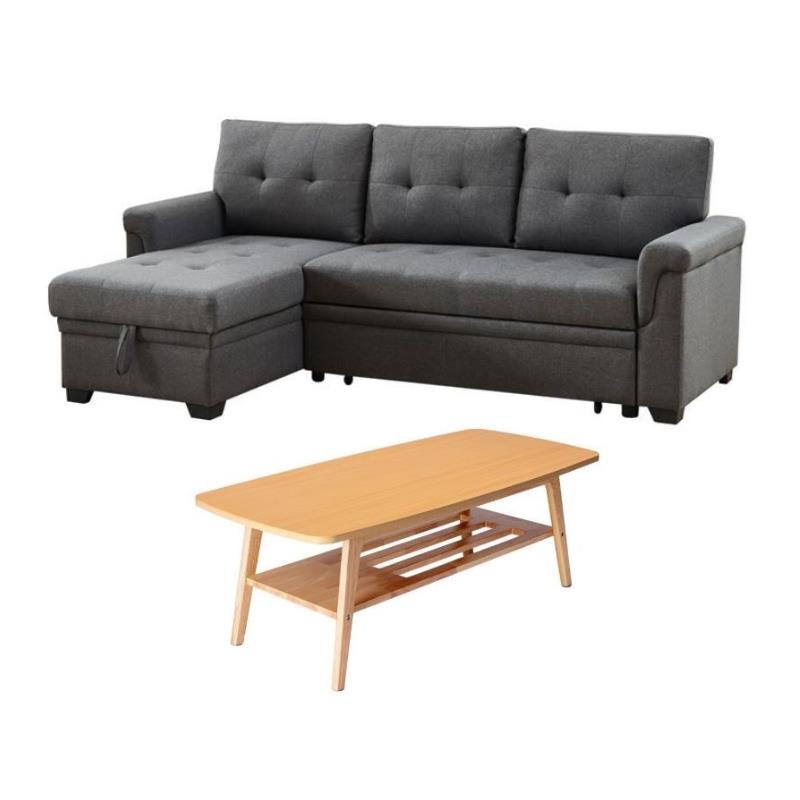 Bowery Hill 2-Piece Set with Reversible Sleeper Sofa & Coffee Table