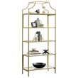 Bowery Hill Contemporary 2 Piece Metal Bookcase set in Satin Gold