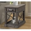 Bowery Hill Traditional Wood Chairside Table in Smokey Gray Finish
