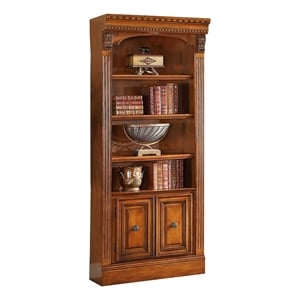 Bowery Hill 32&quot Traditional Wood Open Top Bookcase in Brown Finish