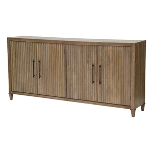 Bowery Hill Traditional 76&quotW Wood TV Console in Brown Finish