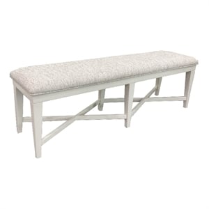 Bowery Hill Traditional Dining 58&quotH Upholstered Bench in White