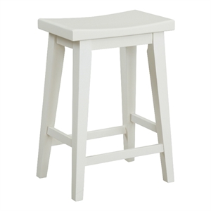 Bowery Hill Traditional Dining 26&quotH Wood Counter Stool in White