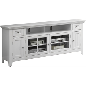 Bowery Hill Traditional 72&quot Wide Wood TV Console in White Finish
