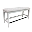 Bowery Hill Wood White Upholstered Counter Bench 49
