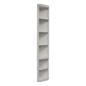 Bowery Hill Traditional 12.5&quotW Outside Corner Bookcase in White Finish