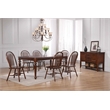 Bowery Hill 8PC Rectangle Extendable Dining Table Set w Sideboard Brown Wood