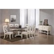 Bowery Hill Extendable Dining Set and Sideboard in White / Chestnut Brown Wood