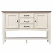 Bowery Hill Extendable Dining Set and Sideboard in White / Chestnut Brown Wood