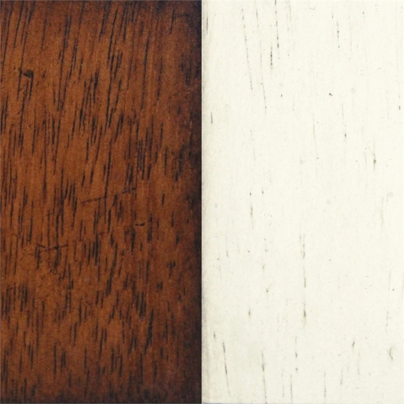 Bowery Hill Extendable Dining Set and Sideboard in White / Chestnut Brown Wood