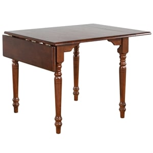 Bowery Hill Rectangle Drop Leaf Dining Table Antique White/Chestnut Brown Wood