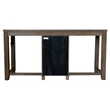 Bowery Hill 3PC Wood Sofa Console Bar Table Set USB/Wine Rack 2 Stools in Brown