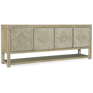 Bowery Hill Contemporary Home Entertainment Console in Light Natural Finish