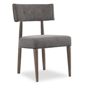 Bowery Hill Upholstered Graphite Dining Side Chair Rectangular Button Tufted 35.25&quot