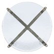 Bowery Hill Contemporary Metal and Glass Table in Silver Finish