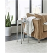 Bowery Hill Contemporary Metal and Glass Table in Silver Finish