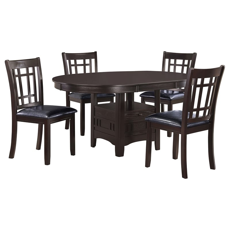 Bowery Hill 5-piece Wood Dining Room Set in Espresso and Black