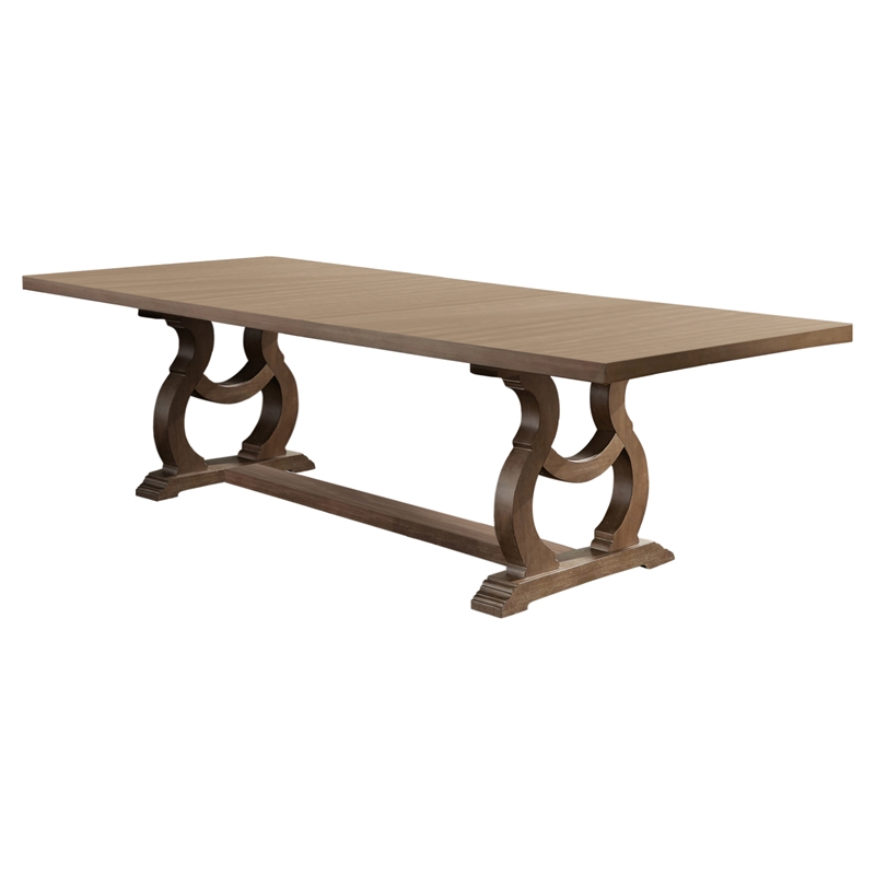 Bowery Hill 5-piece Rectangular Trestle Wood Dining Set Barley Brown