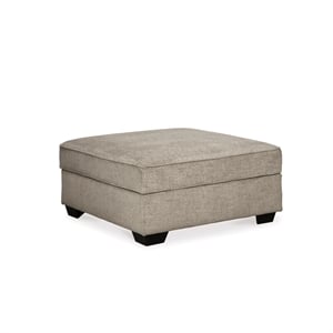 Bowery Hill Contemporary Ottoman with Storage in Stone Finish