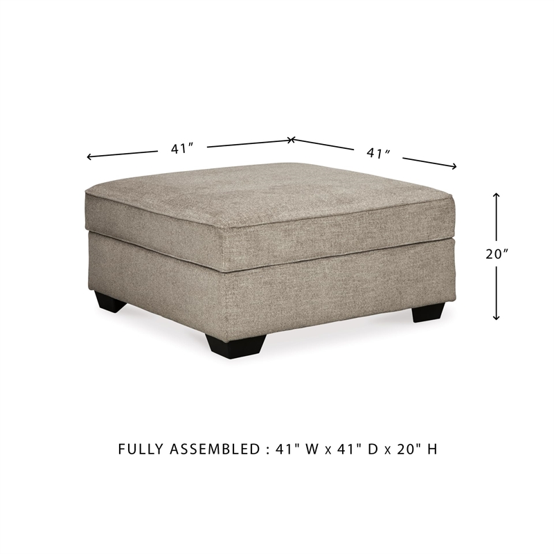 Bowery Hill Contemporary Ottoman with Storage in Stone Finish
