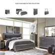 Bowery Hill Contemporary 2 Drawer Nightstand with USB in Gray