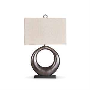 Bowery Hill Contemporary Aluminum Table Lamp in Antique Silver