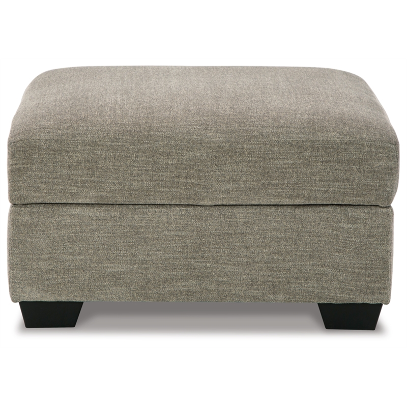Bowery Hill Modern Fabric Ottoman with Storage in Gray & Black