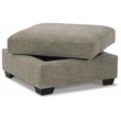 Bowery Hill Modern Fabric Ottoman with Storage in Gray & Black
