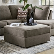 Bowery Hill Modern Fabric Ottoman with Storage in Gray & Black
