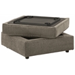 Bowery Hill Modern Fabric Ottoman with Storage in Gray & Black